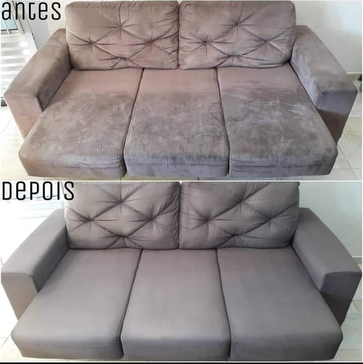 sofa limpo pela empresa boa limpeza no rj